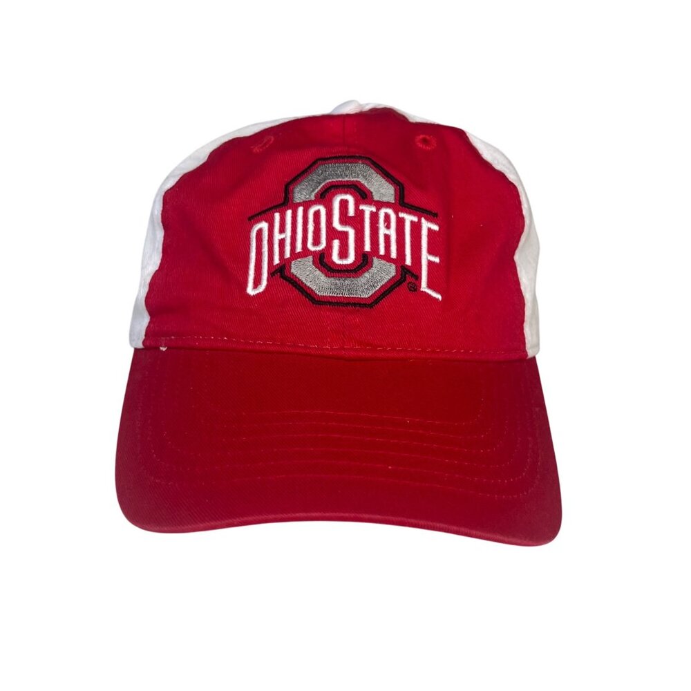 Ohio State Buckeyes Adjustable Baseball Cap Red White OS Fan 1